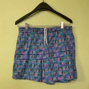 1990s colorful Fresh prince vibe swim trunks